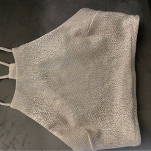 Silver and white crop top